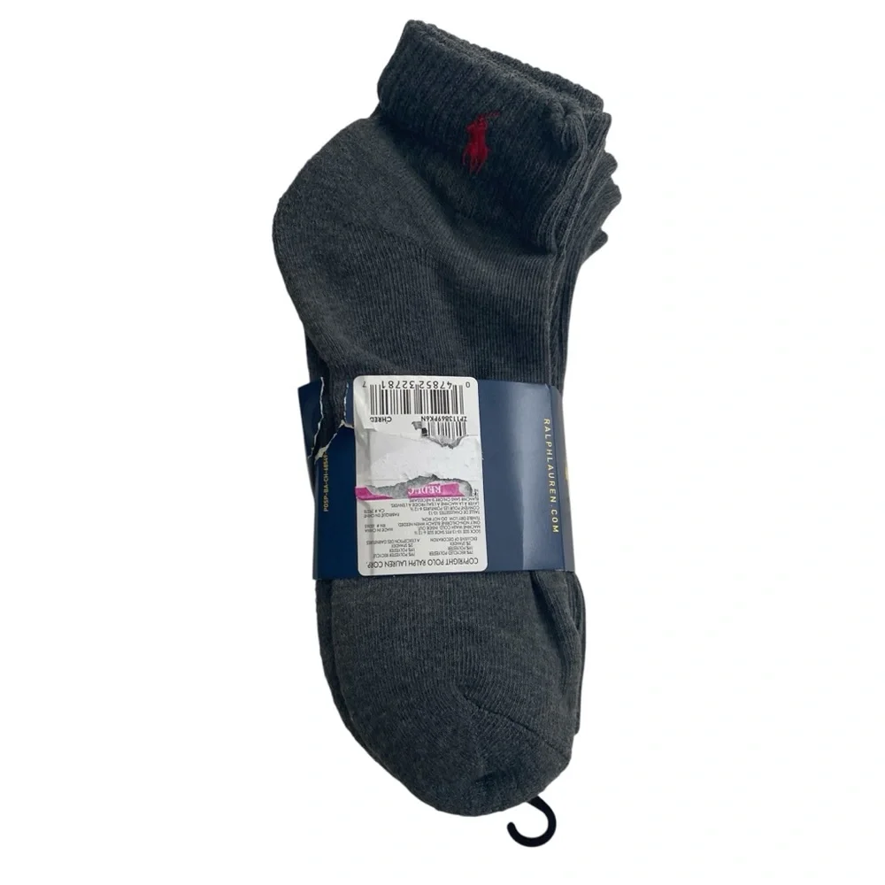 NEW! Polo Ralph Lauren Men’s 6 Pairs Classic Sport Half Cushioned Sole Socks